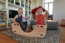 Kinder-Schiffschaukel – Holzwippe – Babywippe – Natur - biologisch pädagogisch wertvolles Spielzeug