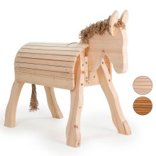 Esel aus Holz für Kinder im Garten