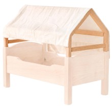 Puppendach mit tuch beige - einzeln