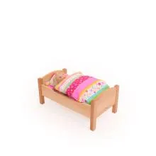 Puppenbett Pink mit Schublade Holz Puppe Bett Zubehör Möbel Spielzeug für Kinder 
