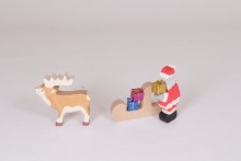 Santa-Weihnachtsmann-Set-Massivholz-Naturprodukt-Holztiger-Krippenfigur
