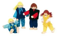 Goki Biegepuppen Junge Familie 51955 - Bio-Babyspielzeug – Feinmotorik fördern – pädagogisches Spielzeug – Waldorf geeignet