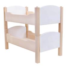 Puppenhochbett weiß aus Buche Vollholz