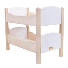 Puppenhochbett weiß aus Buche Vollholz