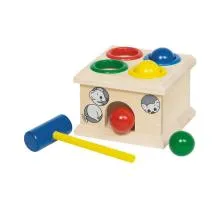 Bio-Babyspielzeug – Feinmotorik fördern – pädagogisches Spielzeug – Waldorf geeignet – Klopfspiel Fang die Maus
