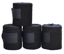 Bandage für Holzpferd groß - Schwarz- 4er Set - Miniline Fleece Bandage