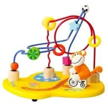 Bio-Babyspielzeug – Feinmotorik fördern – pädagogisches Spielzeug – Waldorf geeignet – bunte Motorikschleife