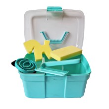 5-teiliges Putzset für Kinder mit allen enthaltenen Pflegeutensilien und Putzbox