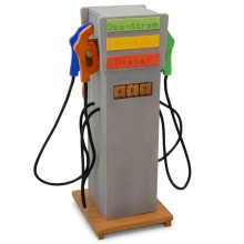 Kinder Tankstelle aus Holz für draußen – hochwertige Spielzapfsäule für Garten und Kindergarten