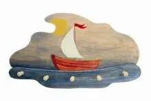 Kindergarderobe Segelboot Ostheimer – für Kindergarten – pädagogisch wertvolles Holzspielzeug – ökologisch und gesundes Kinder-Spielzeug