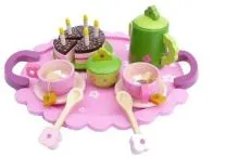 Kinder-Teeservice aus Holz – Kaffeetafel decken mit Tassen und Untertassen – passt in jede Kinderküche
