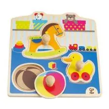 Bio-Babyspielzeug – Feinmotorik fördern – pädagogisches Spielzeug – Waldorf geeignet – Knopfpuzzle Mein Spielzeug