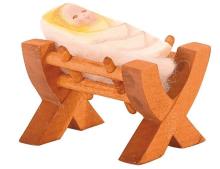 ostheimer-krippe-kind_853_0 Weihnachtsgeschenk Holz öko Naturspielzeug pädagogisch wertvolles Spielzeug Montessori Waldorf Holztiger Ostheimer Spielbauernhof
