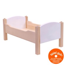 Puppenbett weiß aus Buche Vollholz