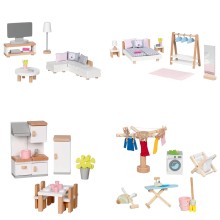 Puppenhausmöbel für 4 Räume
