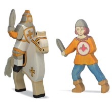 Ritter Knappe Set - weiß - Mit Schwertern