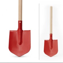 Kinder-Spitzspaten ROT Metall | Gartenwerkzeug für Kinder mit Holzstiel