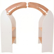 Spielhaus LUNA aus Holz – Weiß & Erle Massivholz | Waldorf Spielhaus für Kinder