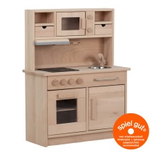 Spielküche Gretel mit Mikrowelle und Dunstabzug aus Buche Vollholz
