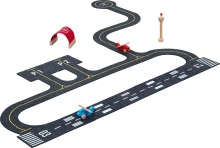 Flughafen Spielset aus Filz und Holz mit Startbahn, Flugzeugen und Tower – 26-teilig aufgebaut