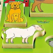 Bio-Babyspielzeug – Feinmotorik fördern – pädagogisches Spielzeug – Waldorf geeignet – Stehpuzzle Bauernhoftiere